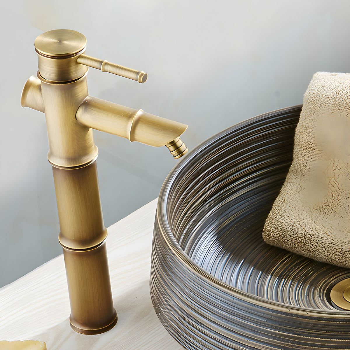 Kestrum | Artisan Bamboo Silhouette Arched Column Bathroom Sink Tap