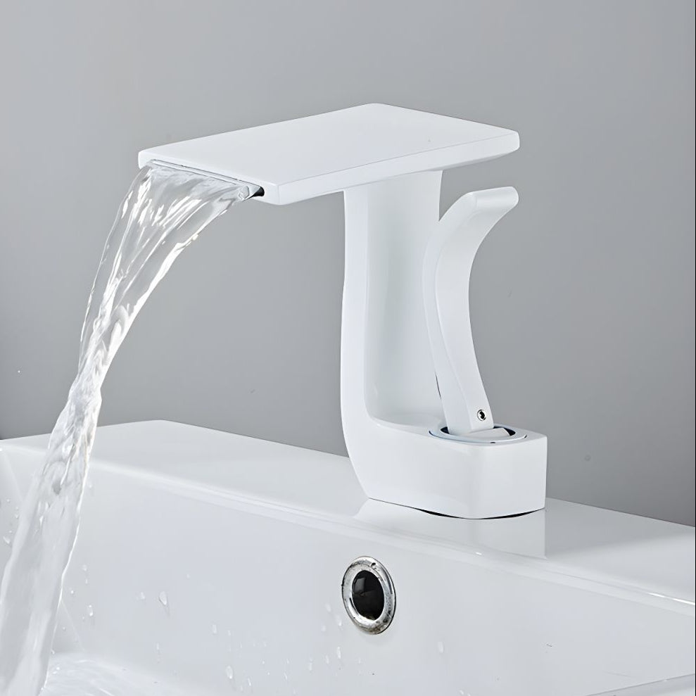 Elduvare | Modern Sloped Silhouette Spout Centerset Single Lever Bathroom Sink Tap
