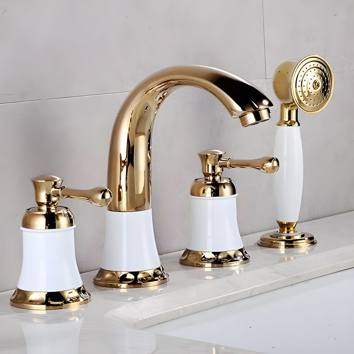 Alsvill | Luxury High Arc Spout Widespread Knob Handle Bathroom Tap