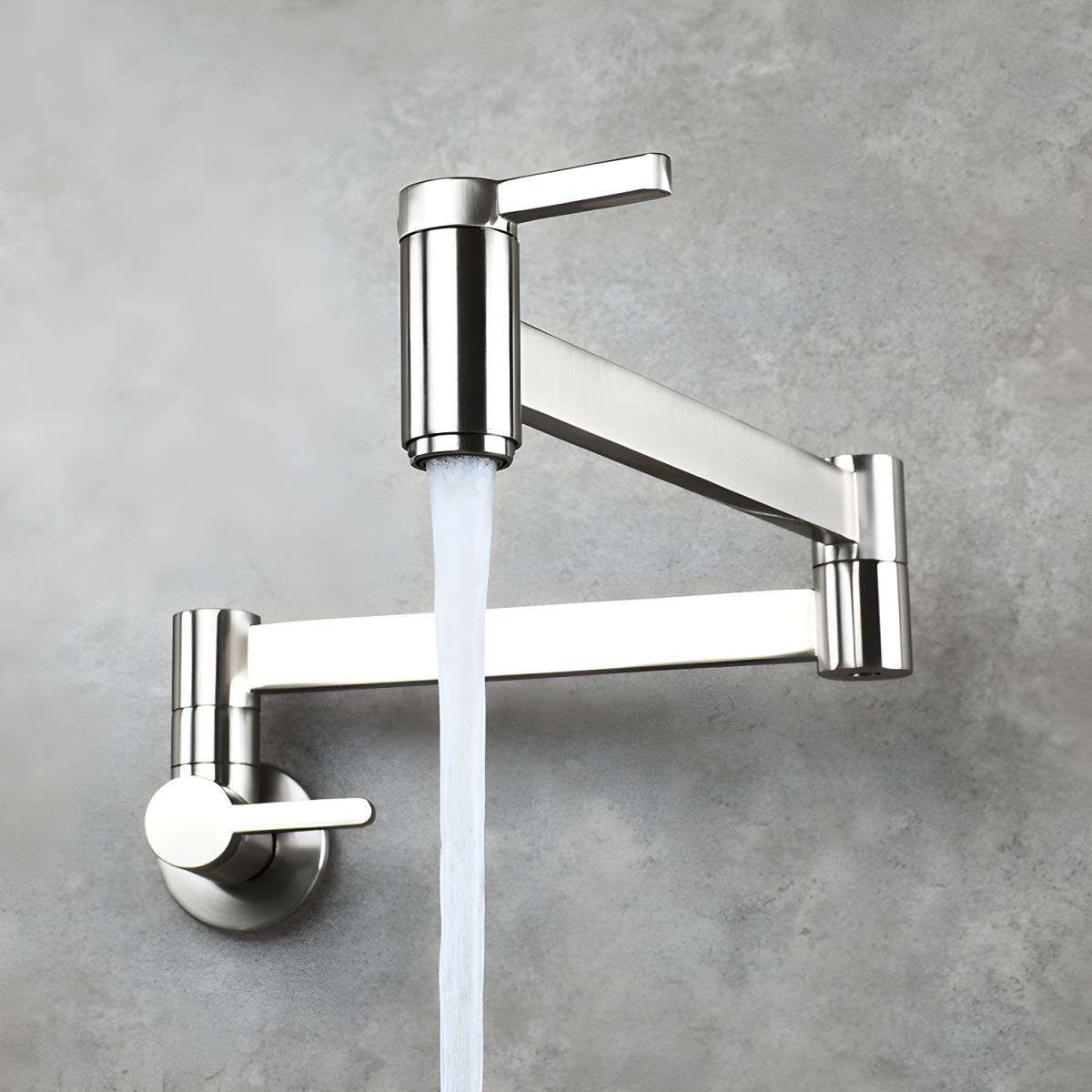 Nordviken | Wall Mounted Folding Dual Lever Kitchen Pot Filler Tap