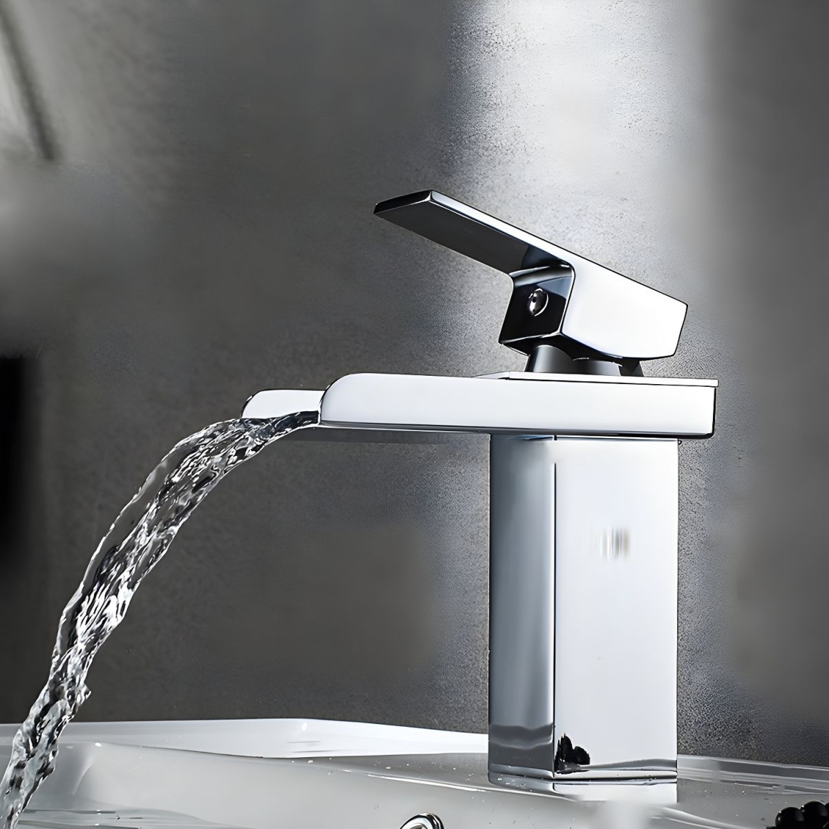 Kestruve | Modern Column Waterfall Spout Bathroom Sink Tap