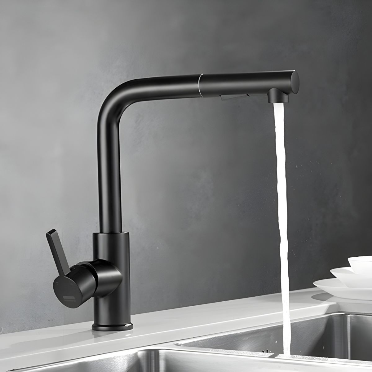 Kalsvige | Modern Profile Retractable Spout Kitchen Sink Mixer Tap