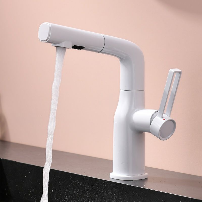 Mysivalla | Modern Curved Column Bathroom Sink Tap with Retractable Spout