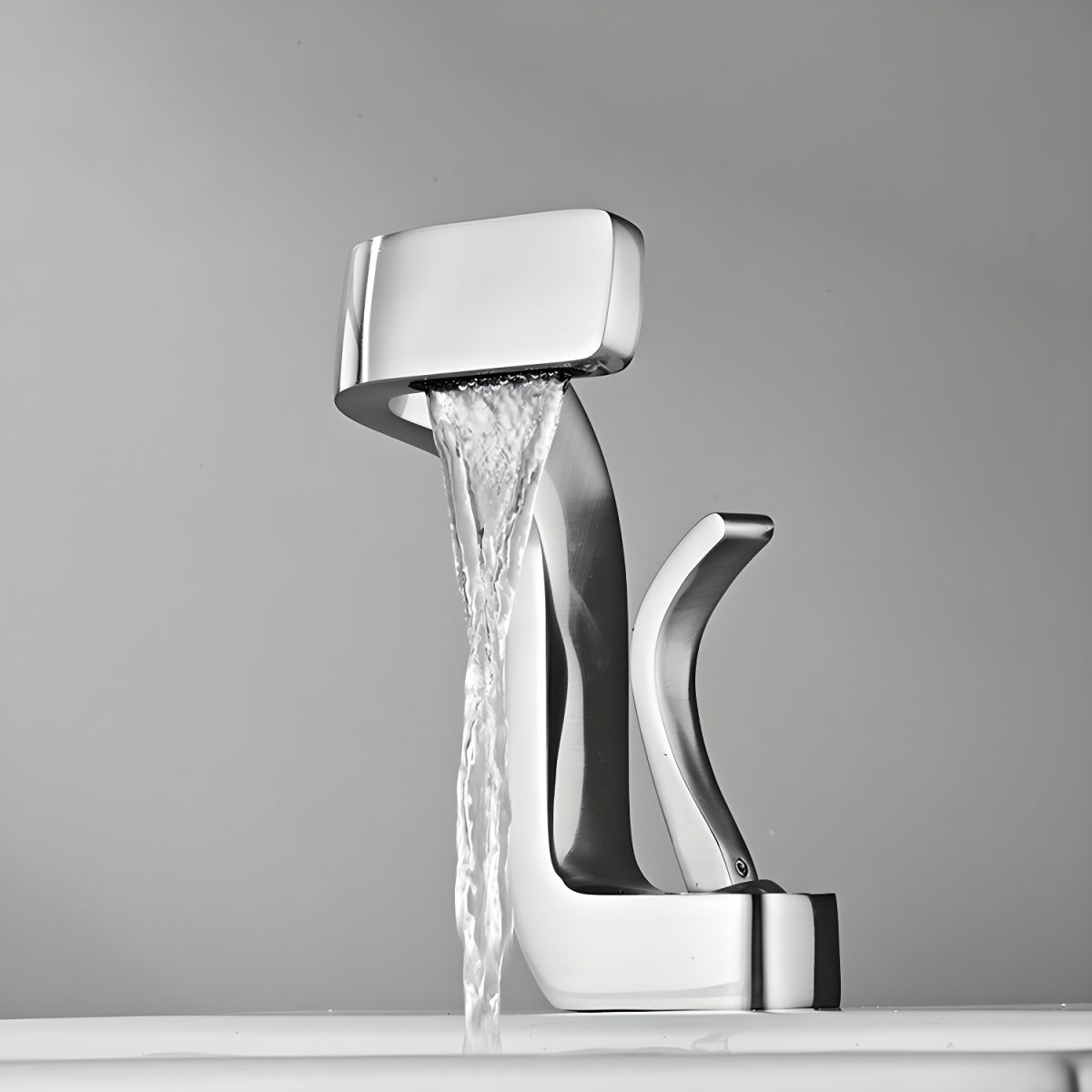 Lythrac | Modern Angular Profile Waterfall Bathroom Basin Tap