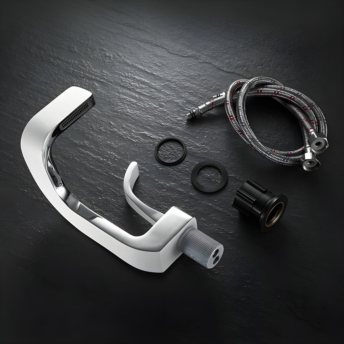 Lythrac | Modern Angular Profile Waterfall Bathroom Basin Tap