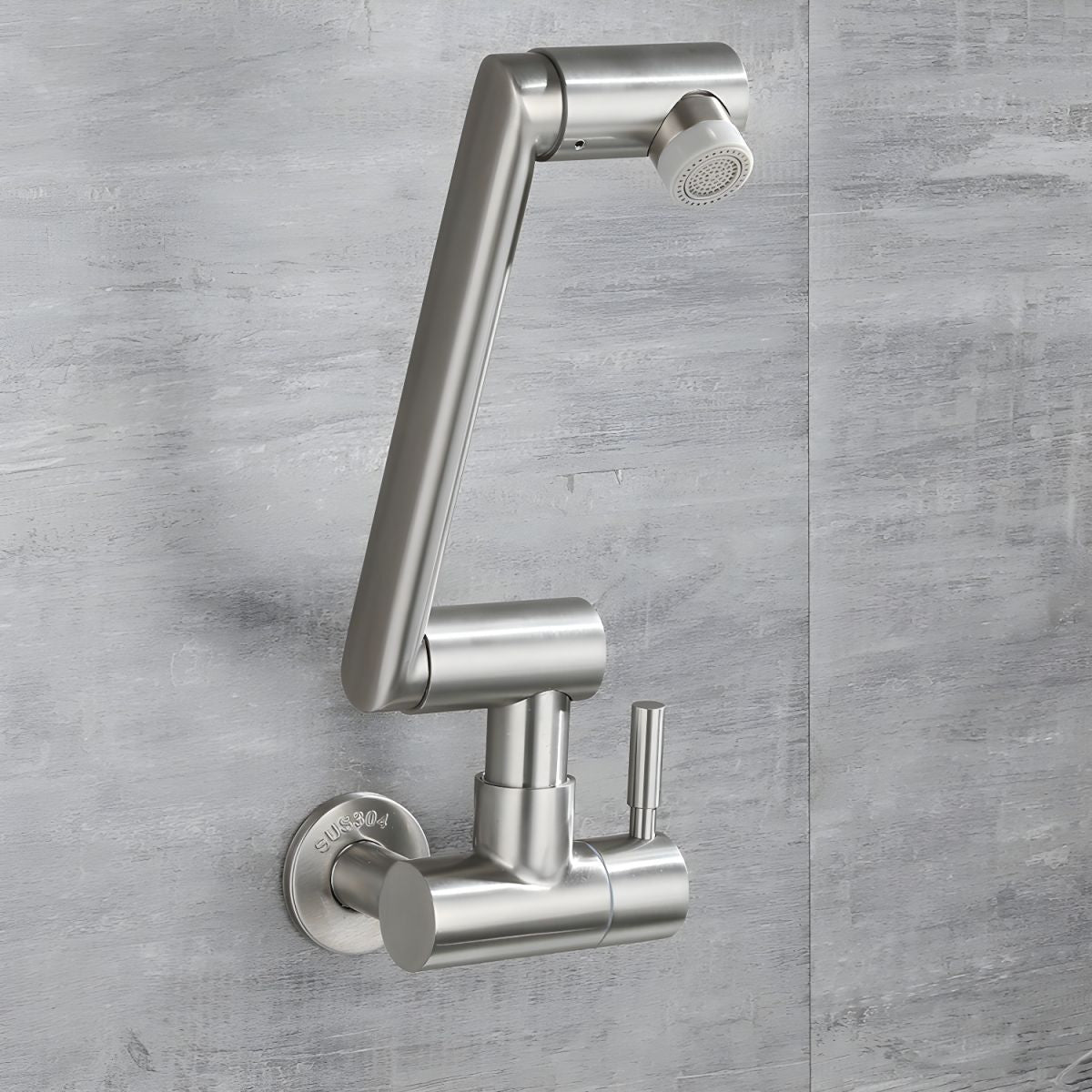 Nythronic | Modern Articulated Arm Swivel Spout Wall Mounted Bathroom Tap