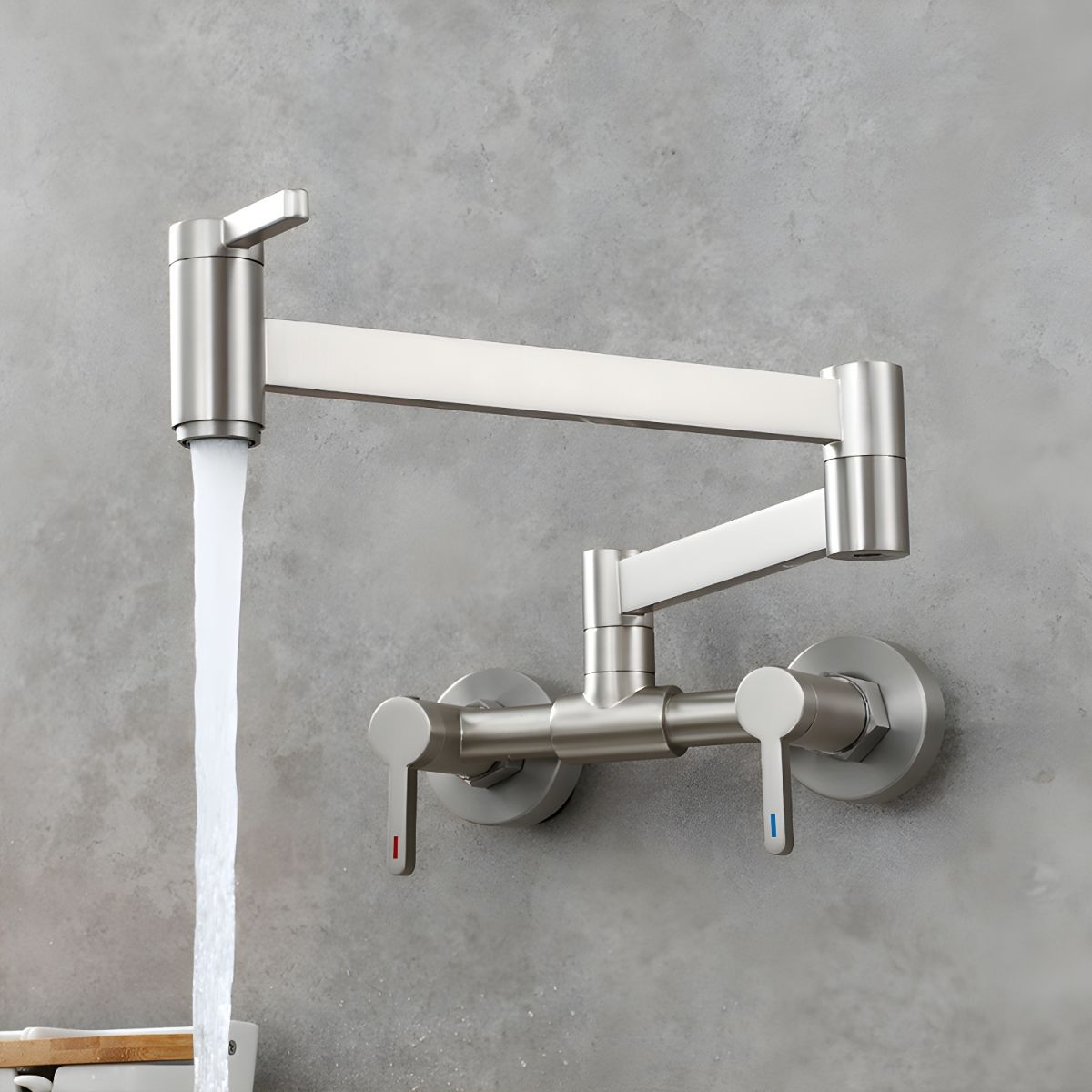 Arviken | Sleek Wall Mounted Folding Arm Pot Filler Kitchen Tap