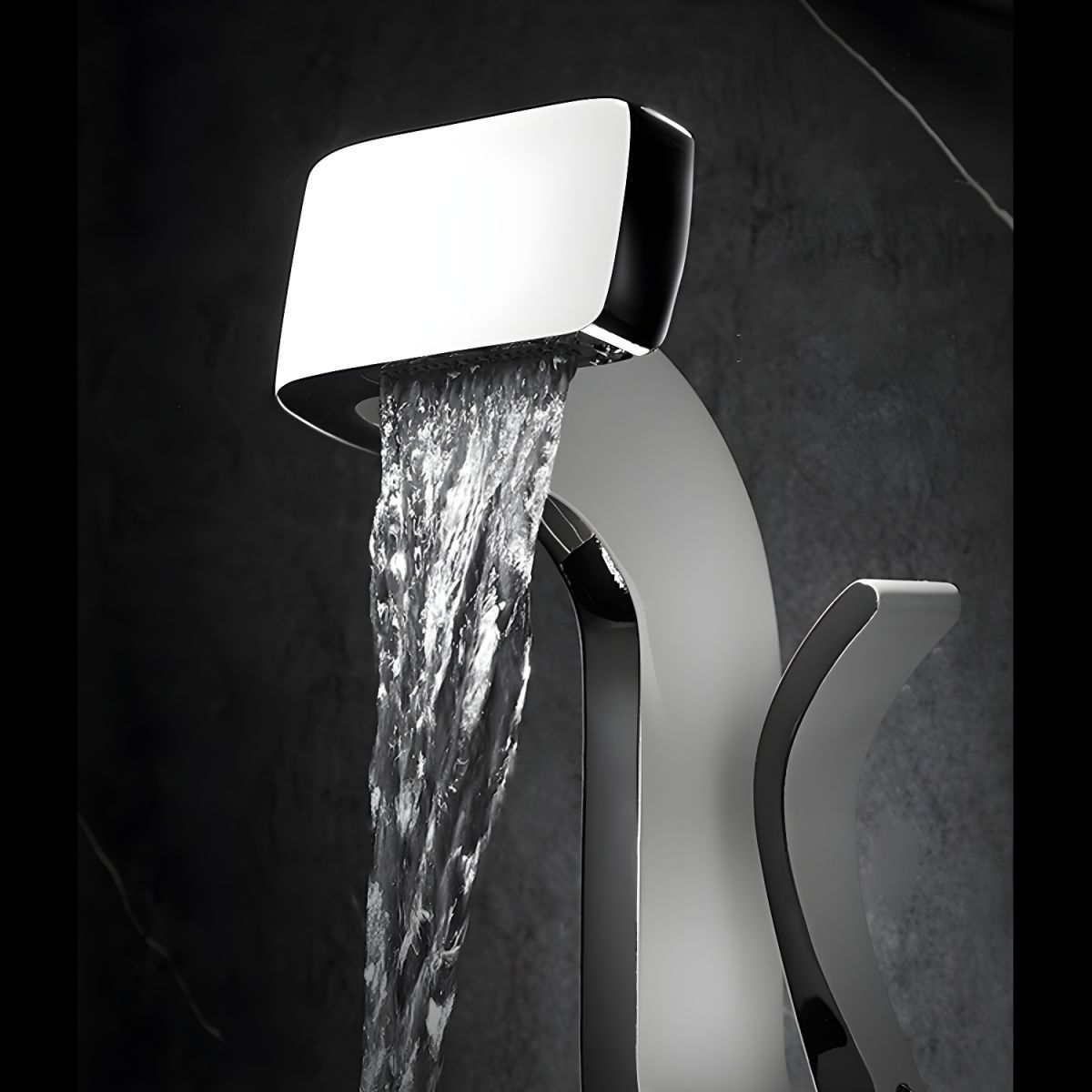 Lythrac | Modern Angular Profile Waterfall Bathroom Basin Tap