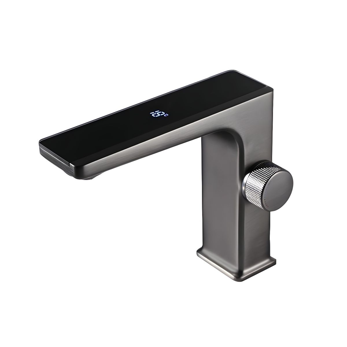 Jovallur | Modern L-Shaped Arched Column Bathroom Sink Tap with Digital Display