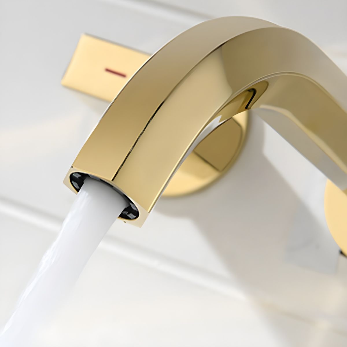 Juvallur | Modern Curved Profile Wall Mounted Bathroom Tap with Dual Knobs