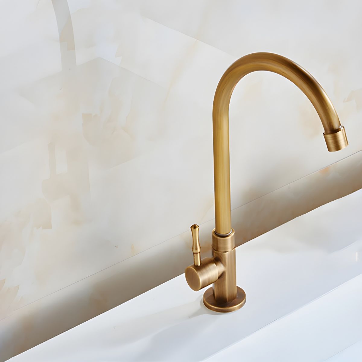 Lythavik | Elegant Gooseneck High Arc Kitchen Sink Mixer Tap with Lever