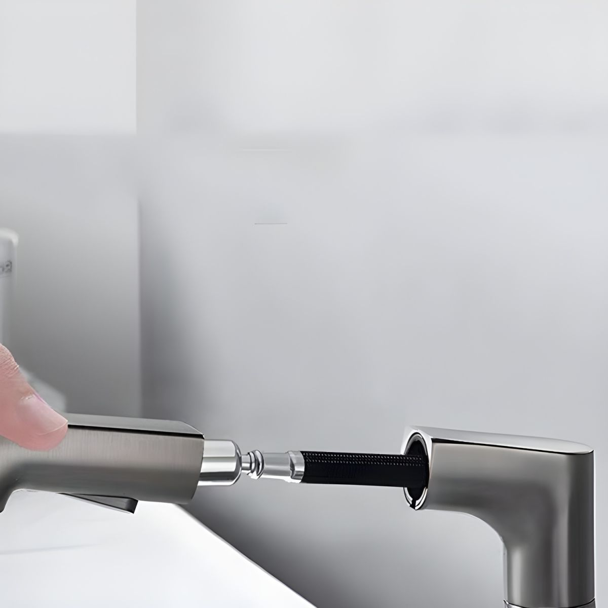 Nordivik | Sleek Retractable Spout Kitchen Sink Mixer Tap with Lever Handle