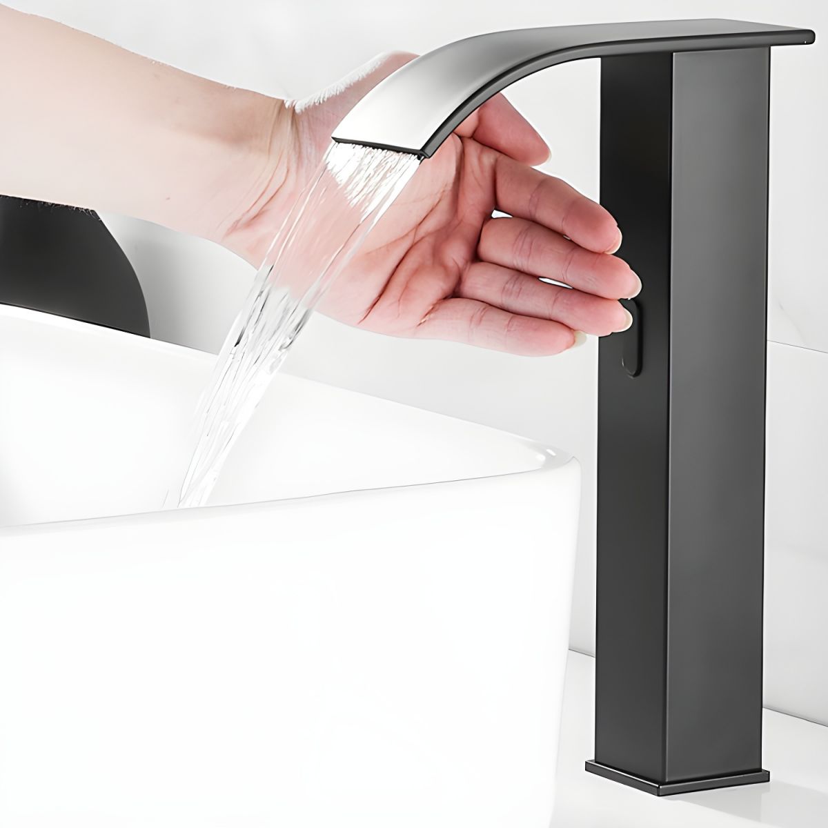 Eldrinn | Modern Arched Silhouette Automatic Motion Sensor Bathroom Sink Tap