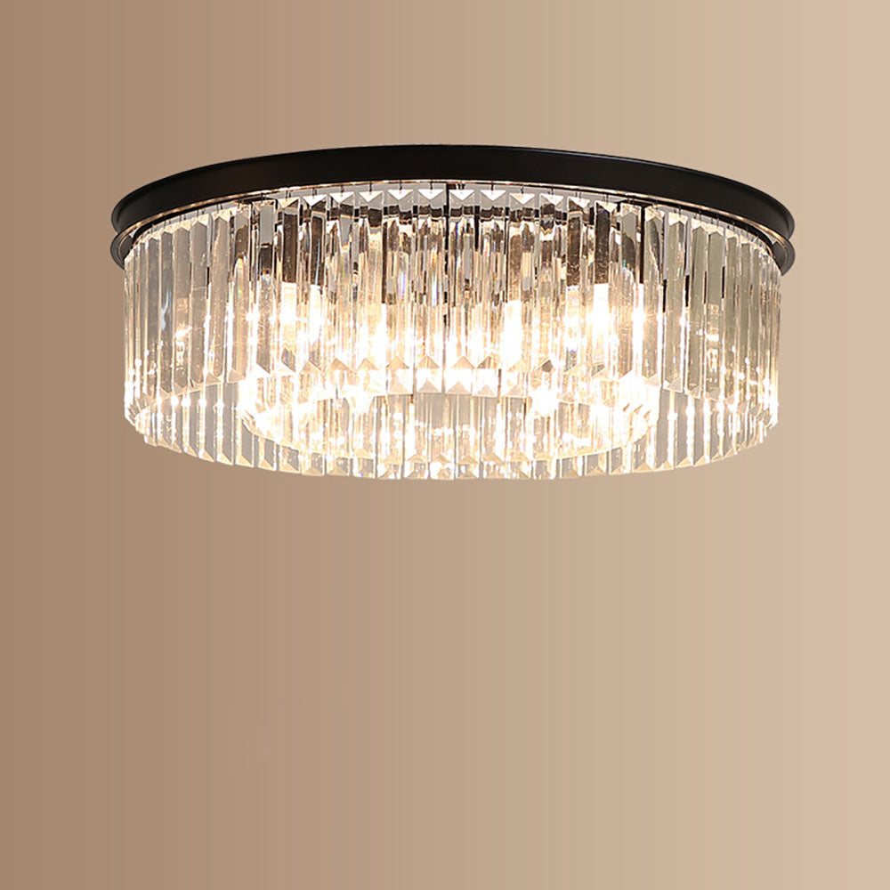 Clarita | Modern Round Crystal Prism Ceiling Light