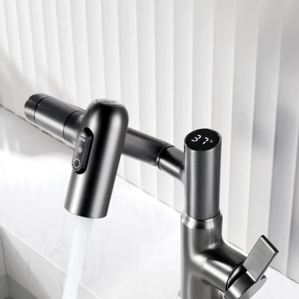 Nexus | Smart Swivel Basin Mixer Tap With 3-Mode Spray & Temperature Display