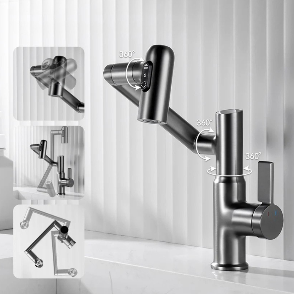 Nexus | Smart Swivel Basin Mixer Tap With 3-Mode Spray & Temperature Display