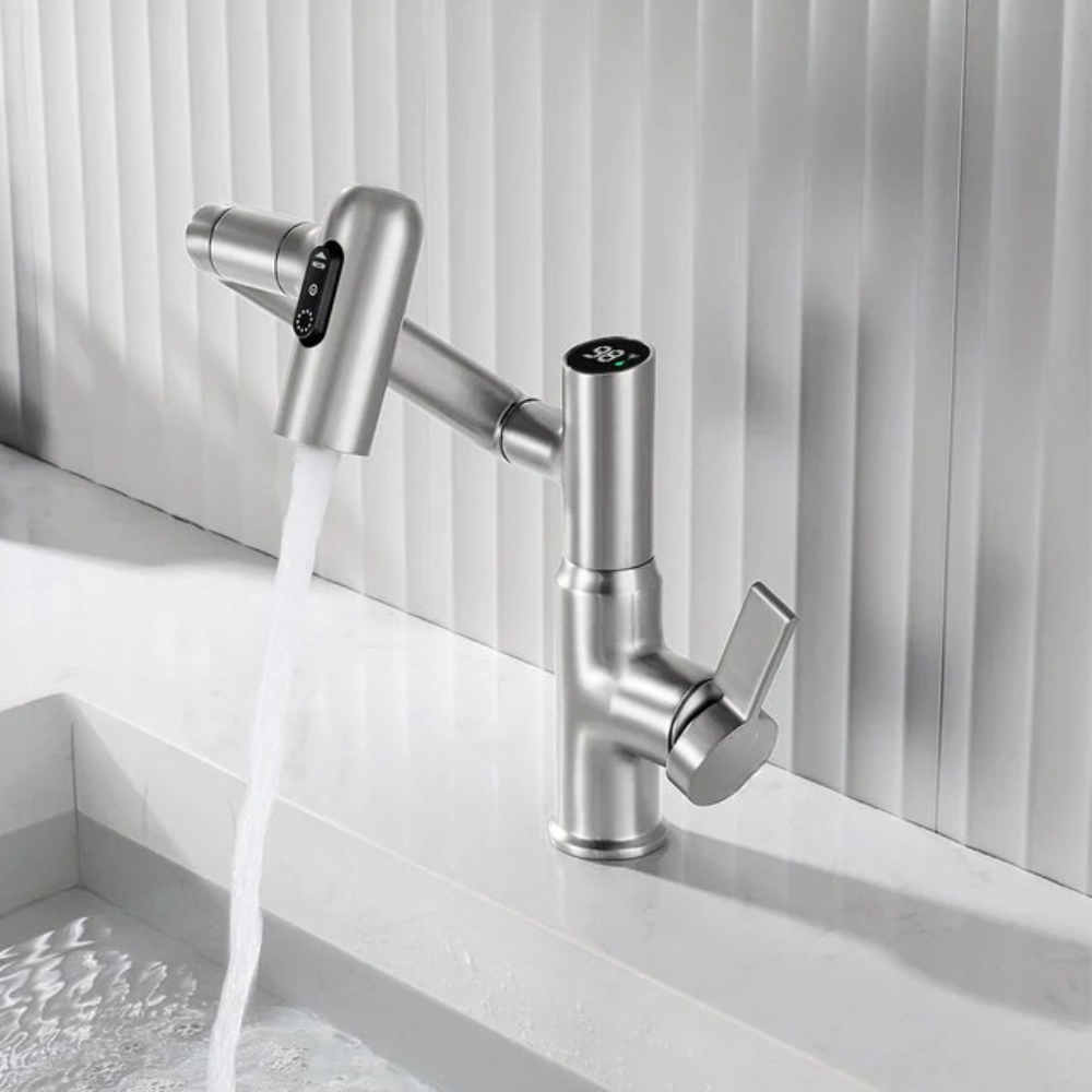 Nexus | Smart Swivel Basin Mixer Tap With 3-Mode Spray & Temperature Display