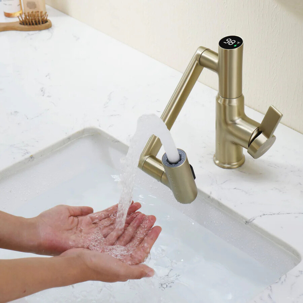Nexus | Smart Swivel Basin Mixer Tap With 3-Mode Spray & Temperature Display