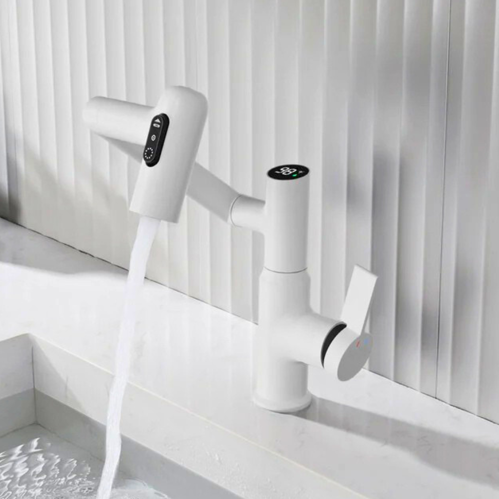 Nexus | Smart Swivel Basin Mixer Tap With 3-Mode Spray & Temperature Display