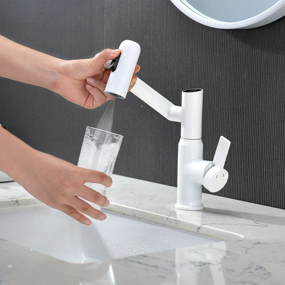 Nexus | Smart Swivel Basin Mixer Tap With 3-Mode Spray & Temperature Display