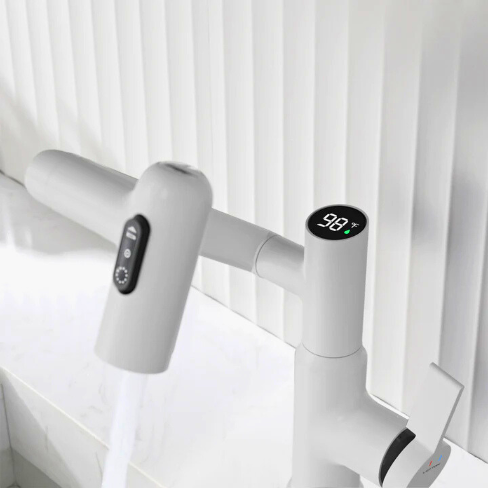 Nexus | Smart Swivel Basin Mixer Tap With 3-Mode Spray & Temperature Display