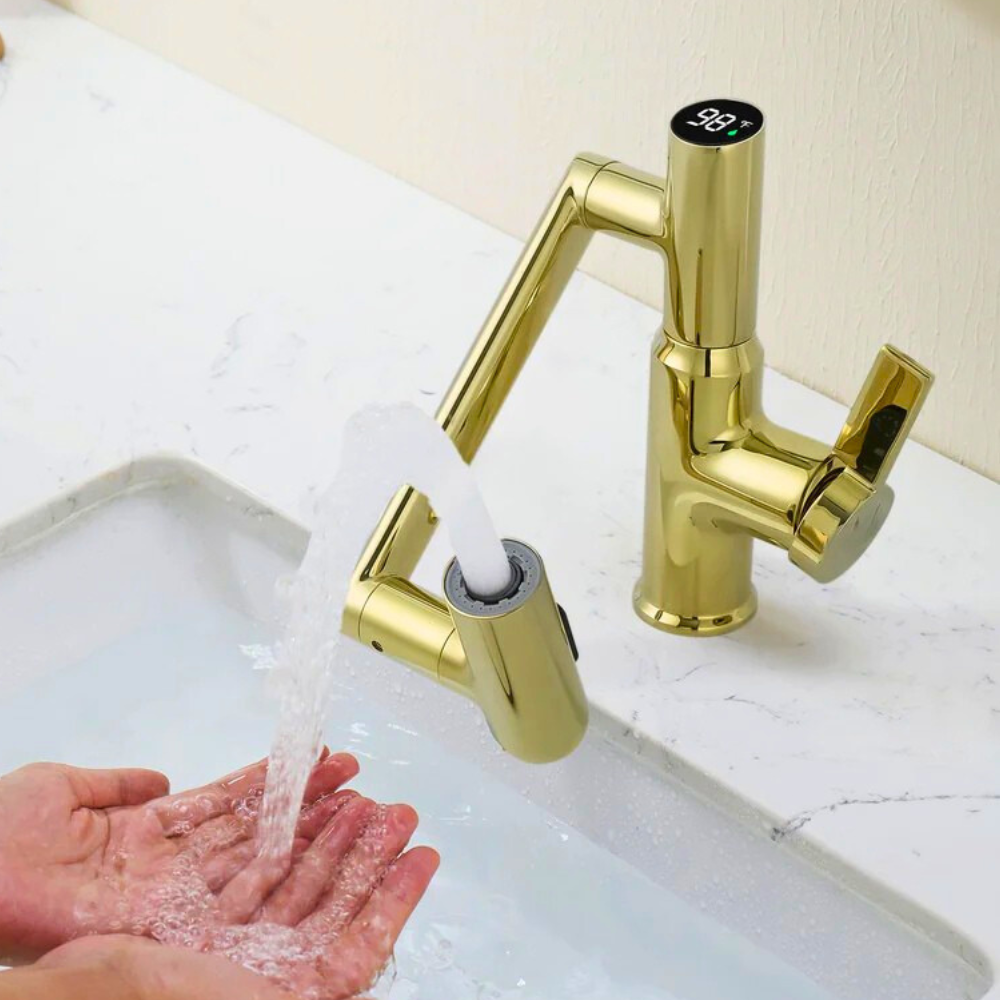 Nexus | Smart Swivel Basin Mixer Tap With 3-Mode Spray & Temperature Display