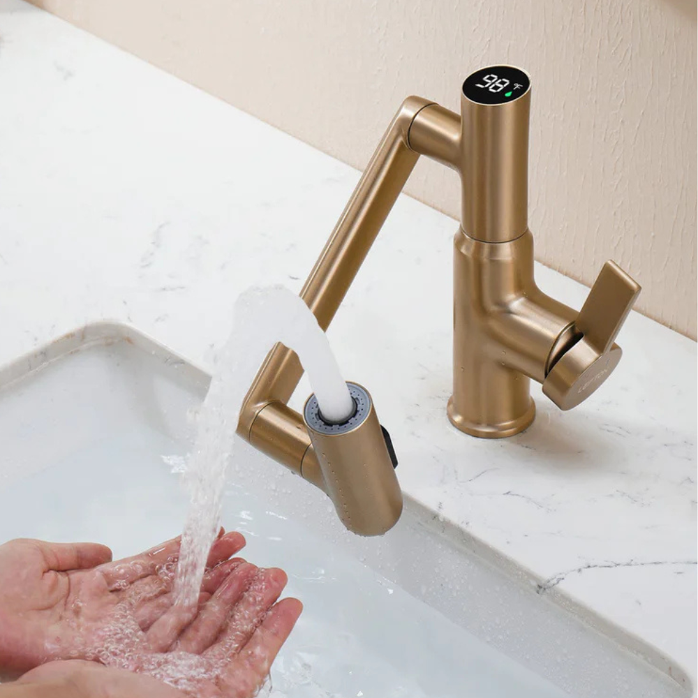 Nexus | Smart Swivel Basin Mixer Tap With 3-Mode Spray & Temperature Display