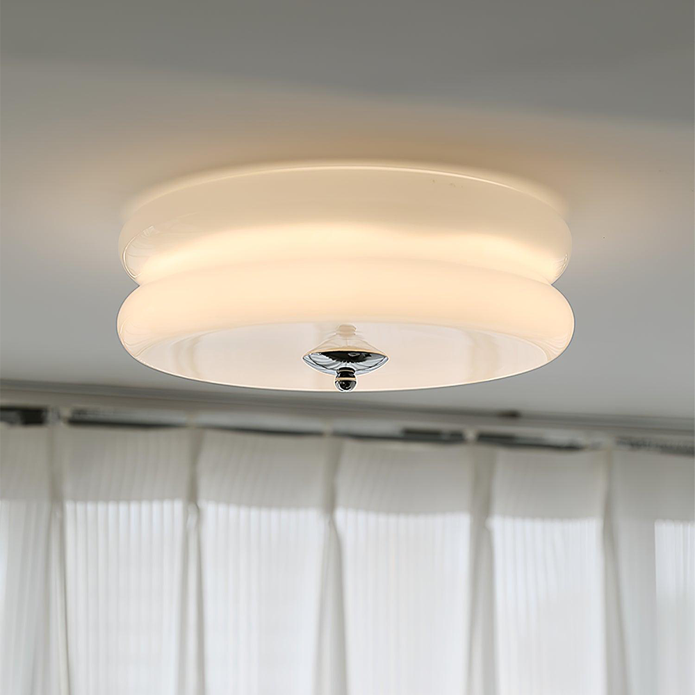 Crema | Vintage Cream Glass Flush Mount Ceiling Light