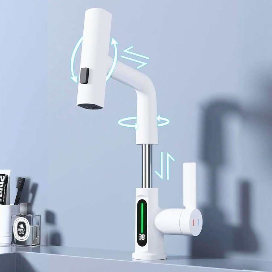 Luma | Smart Basin Mixer Tap with 3-Mode Spray & Adjustable Pull Out Sprayer