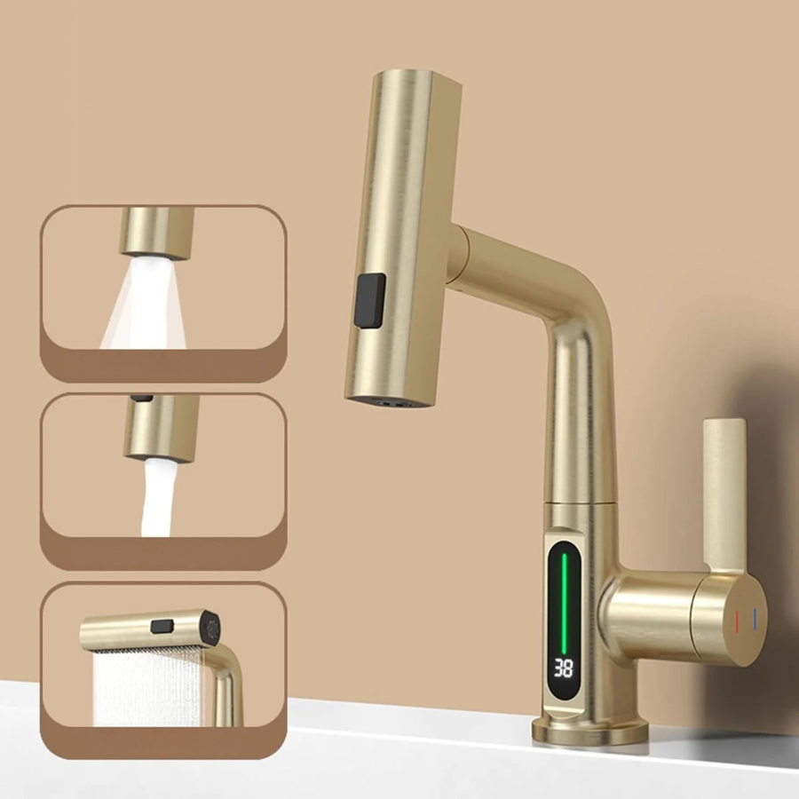 Luma | Smart Basin Mixer Tap with 3-Mode Spray & Adjustable Pull Out Sprayer