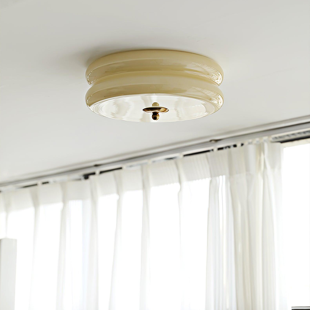 Crema | Vintage Cream Glass Flush Mount Ceiling Light