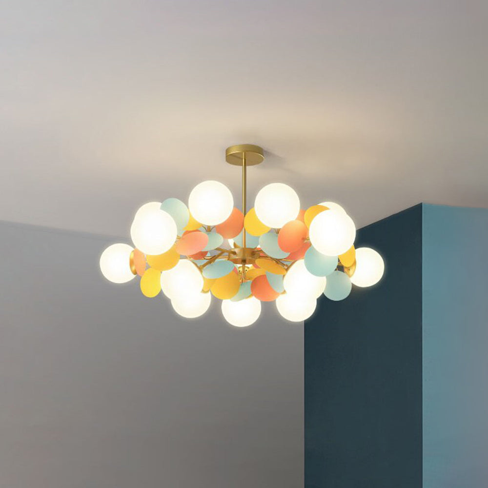 Florian | Luxury Geometric Branch Design Glass Orb Chandelier
