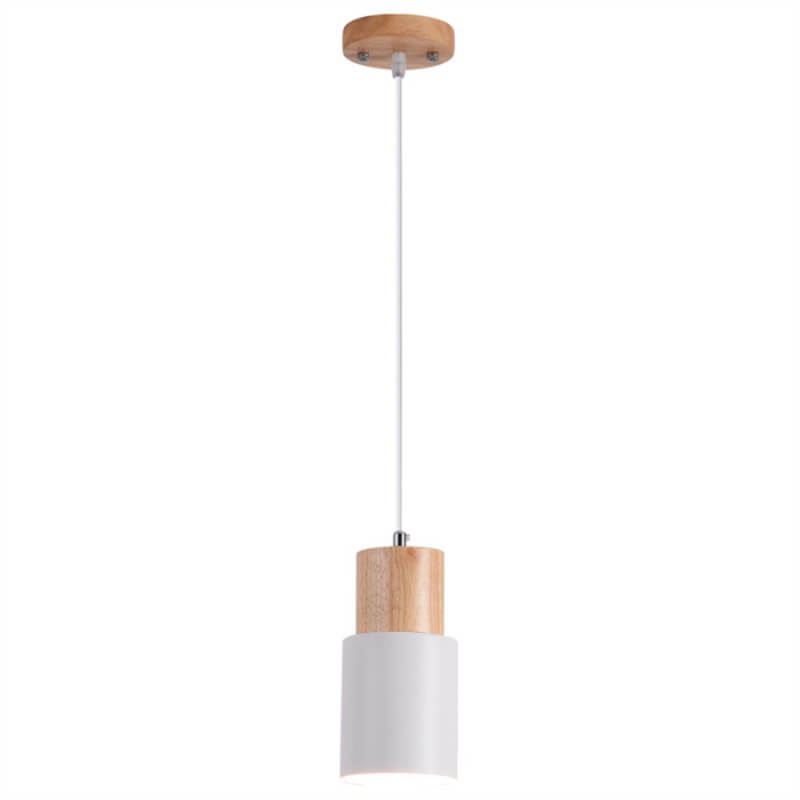 Zeralyon | Nordic Cylindrical Wood and Metal Pendant Light