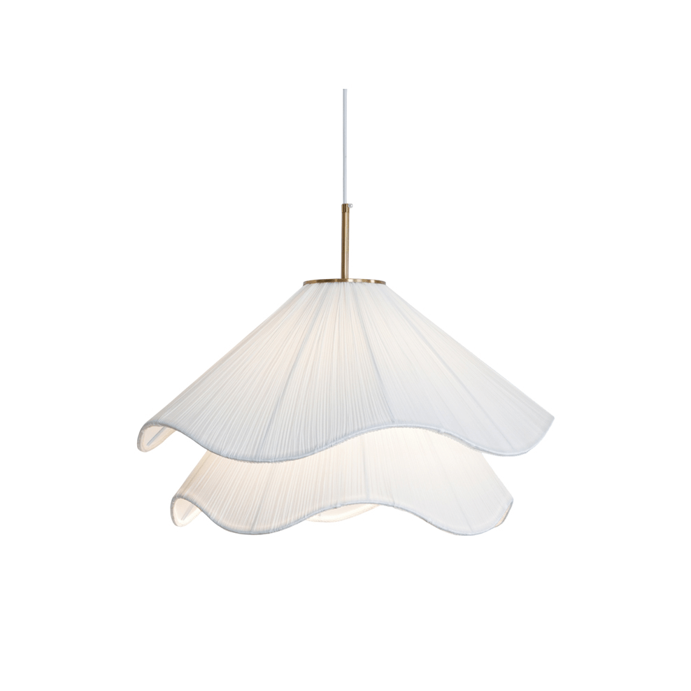 Corisande | Layered Pleated Fabric Floral Pendant Light