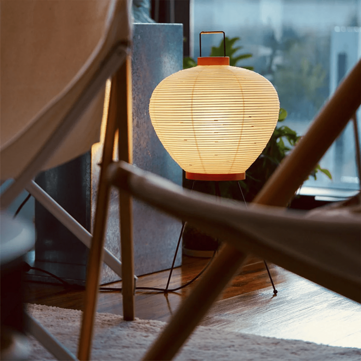 Kryntaleo | Japanese Ribbed Bamboo Silhouette Oriental Accent Table Lamp