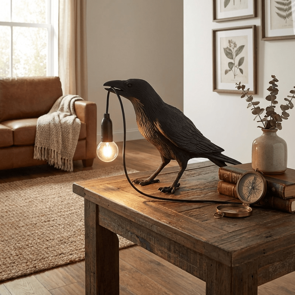 Bristhow | Gothic Sculptural Avian Raven Table Lamp