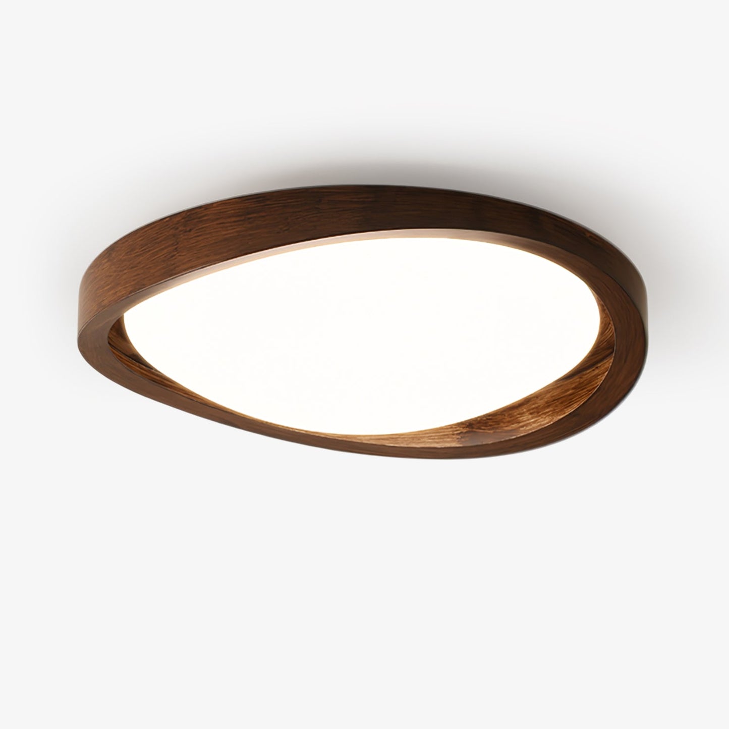 Kaelisyn | Organic Curved Wooden Geometric Silhouette Flush Mount Ceiling Light