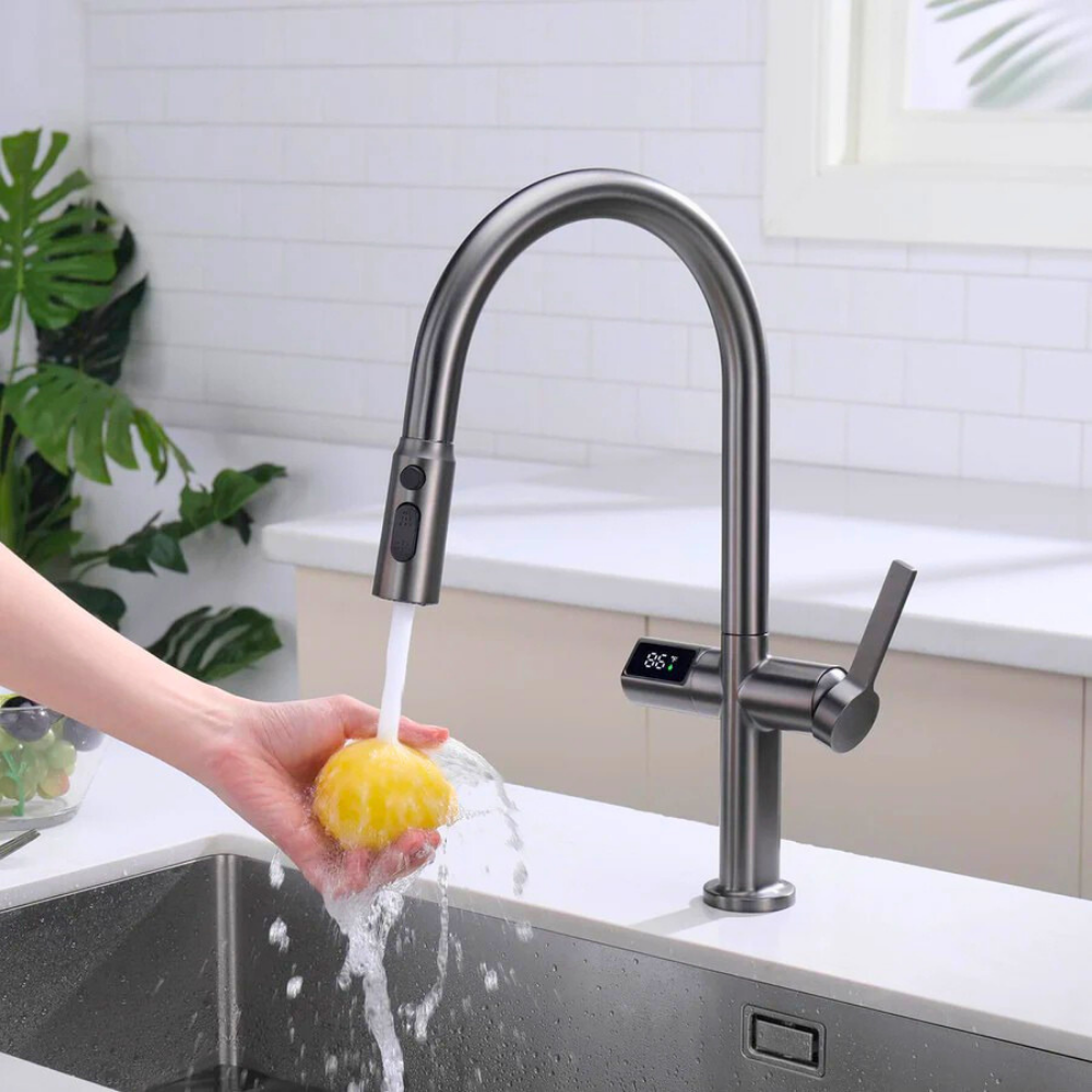 Kineti | Touchless Smart Basin Mixer Kitchen Tap with Pull Down Sprayer