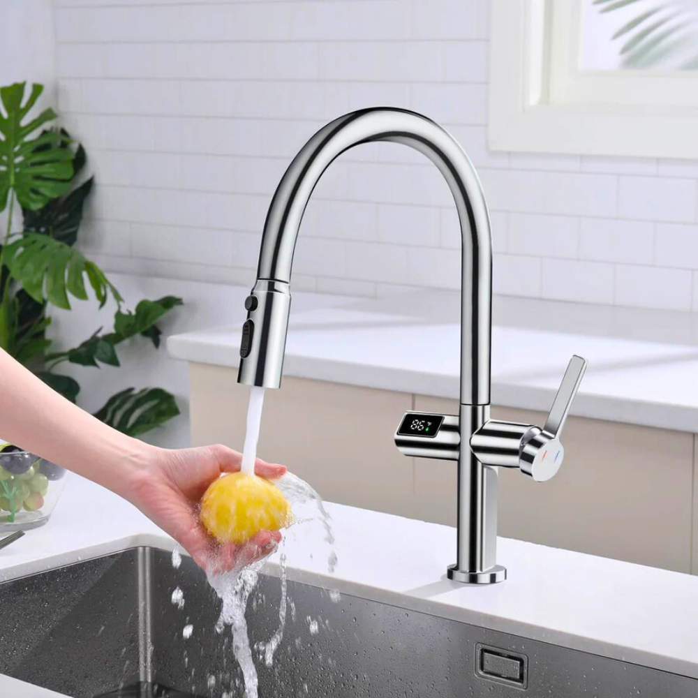 Kineti | Touchless Smart Basin Mixer Kitchen Tap with Pull Down Sprayer
