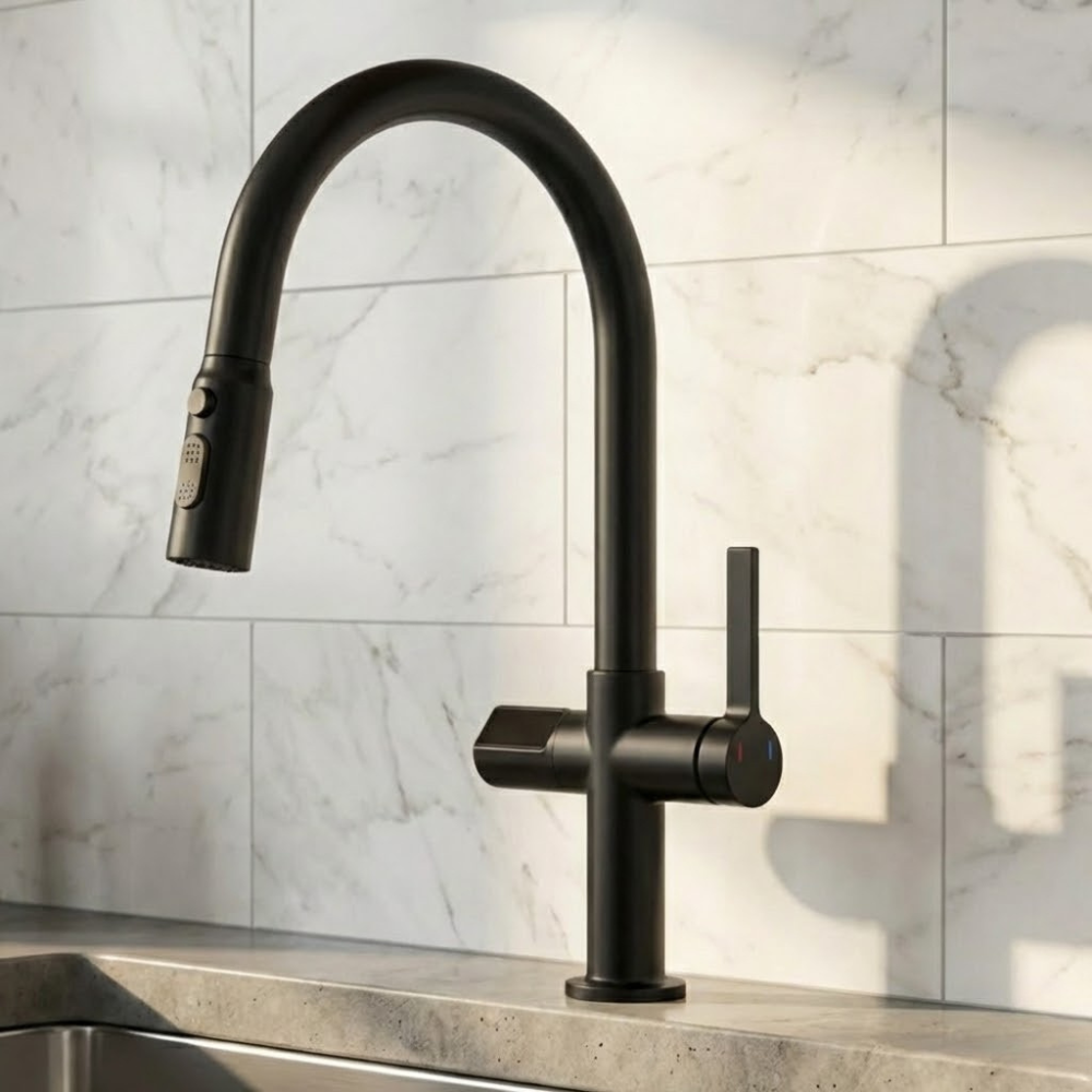 Kineti | Touchless Smart Basin Mixer Kitchen Tap with Pull Down Sprayer