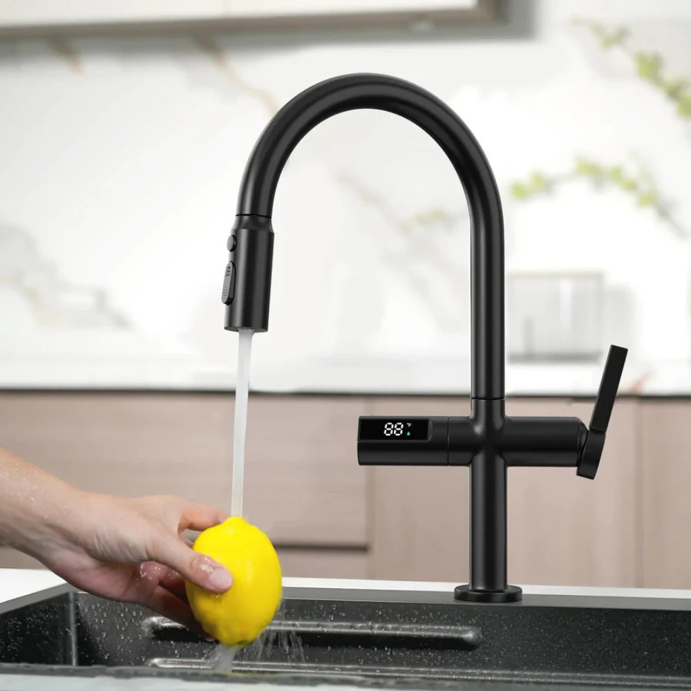 Kineti | Touchless Smart Basin Mixer Kitchen Tap with Pull Down Sprayer