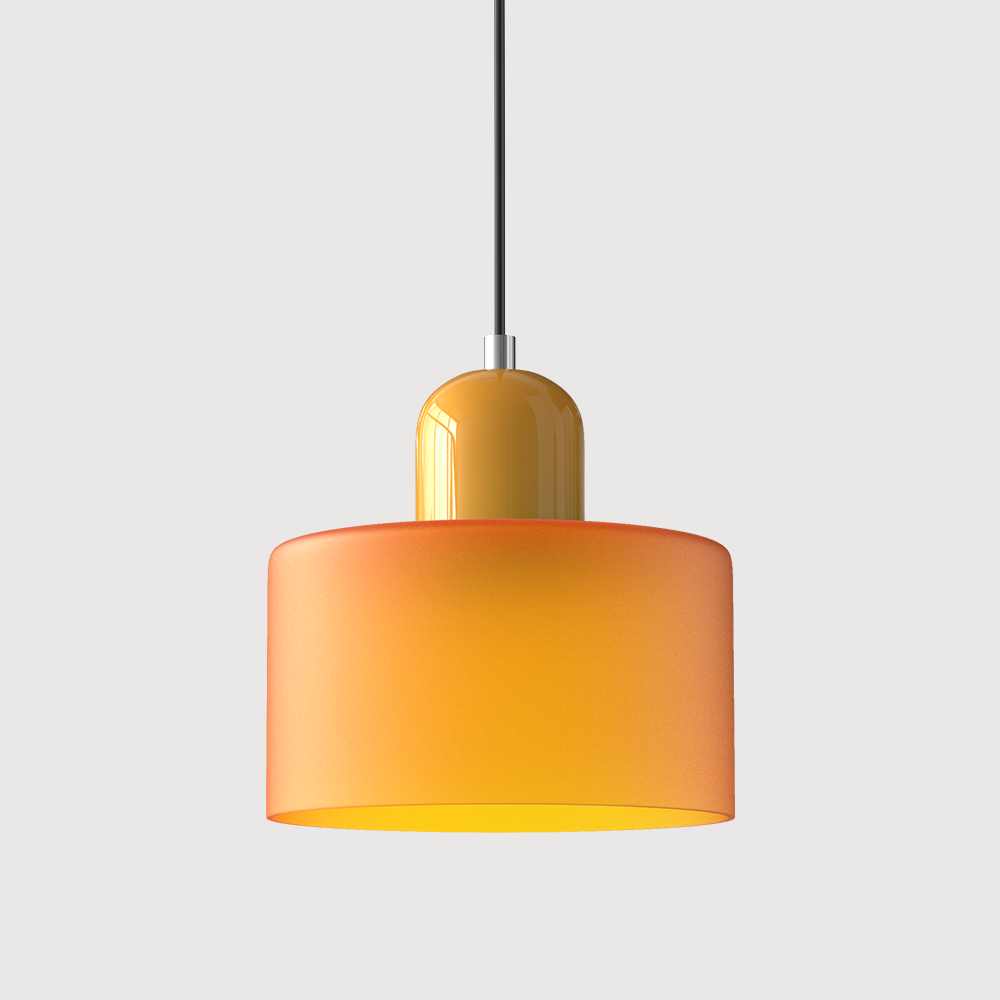 Chroma | Modern Bauhaus Cylinder And Dome Glass Pendant Light
