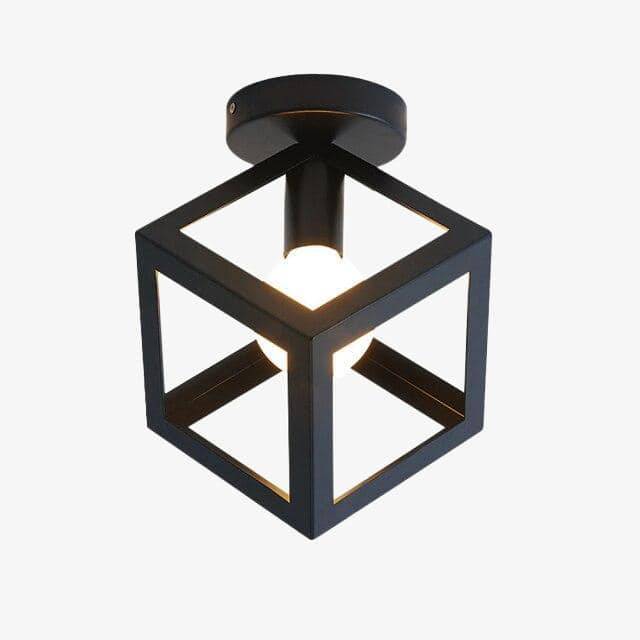 Zorquence | Geometric Cage Industrial Flush Mount Ceiling Light