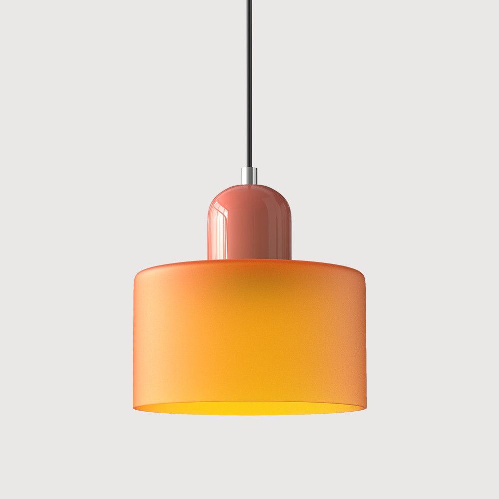 Chroma | Modern Bauhaus Cylinder And Dome Glass Pendant Light