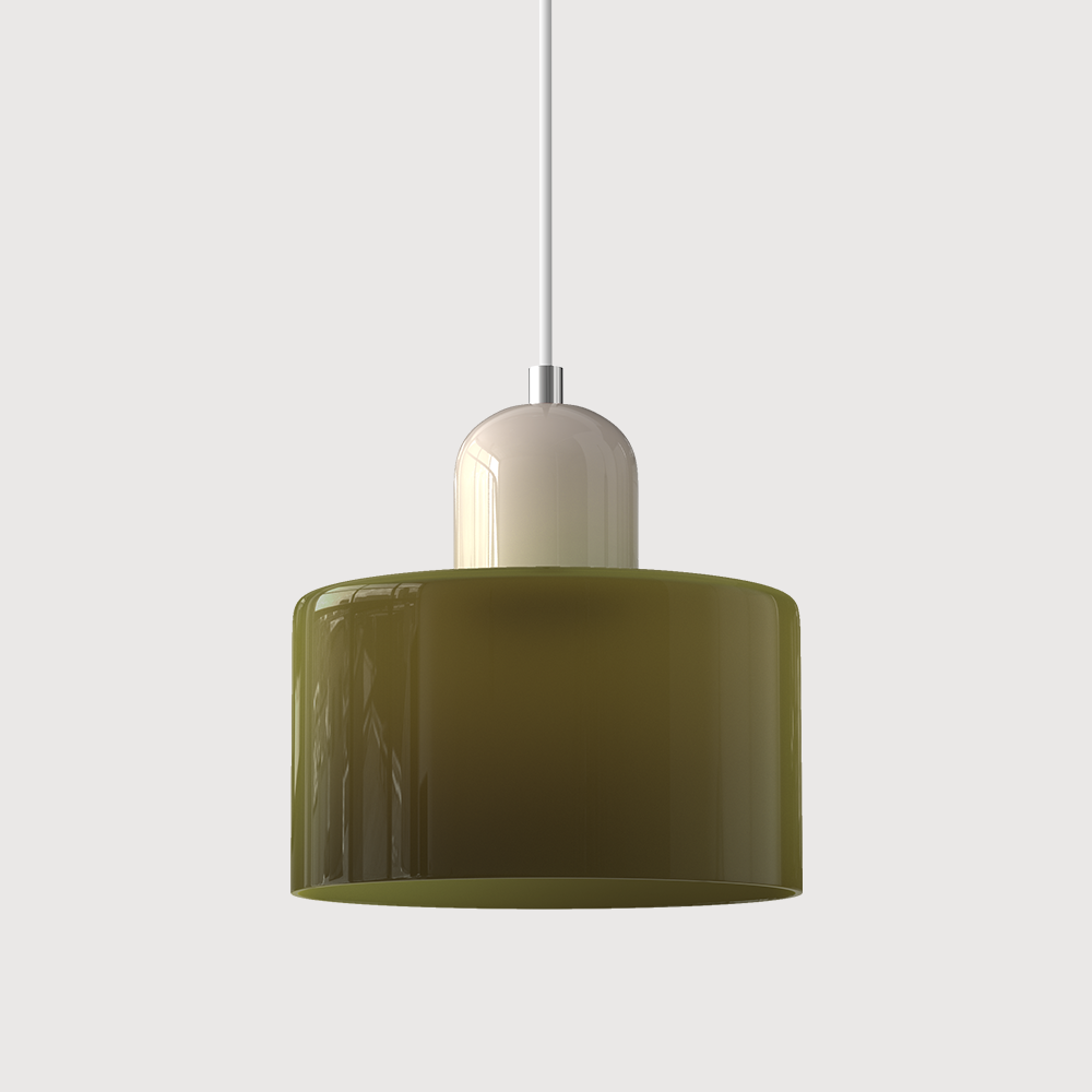 Chroma | Modern Bauhaus Cylinder And Dome Glass Pendant Light