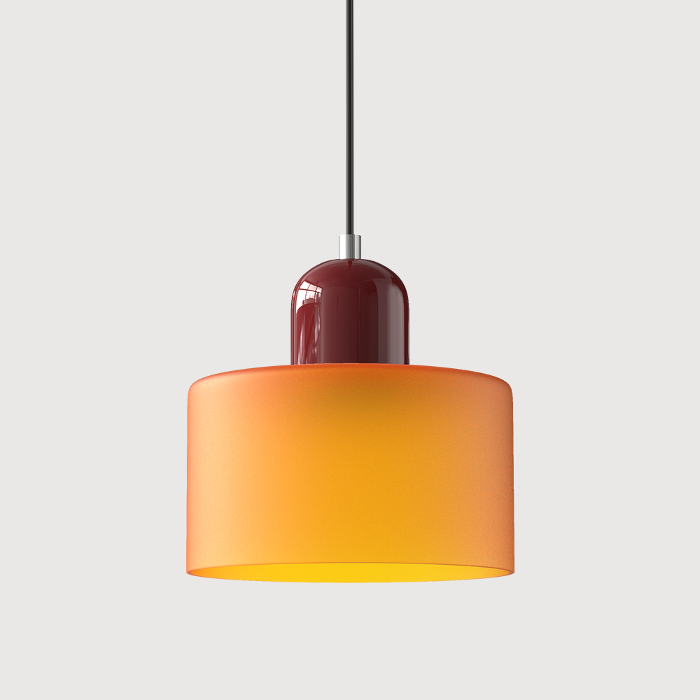 Chroma | Modern Bauhaus Cylinder And Dome Glass Pendant Light