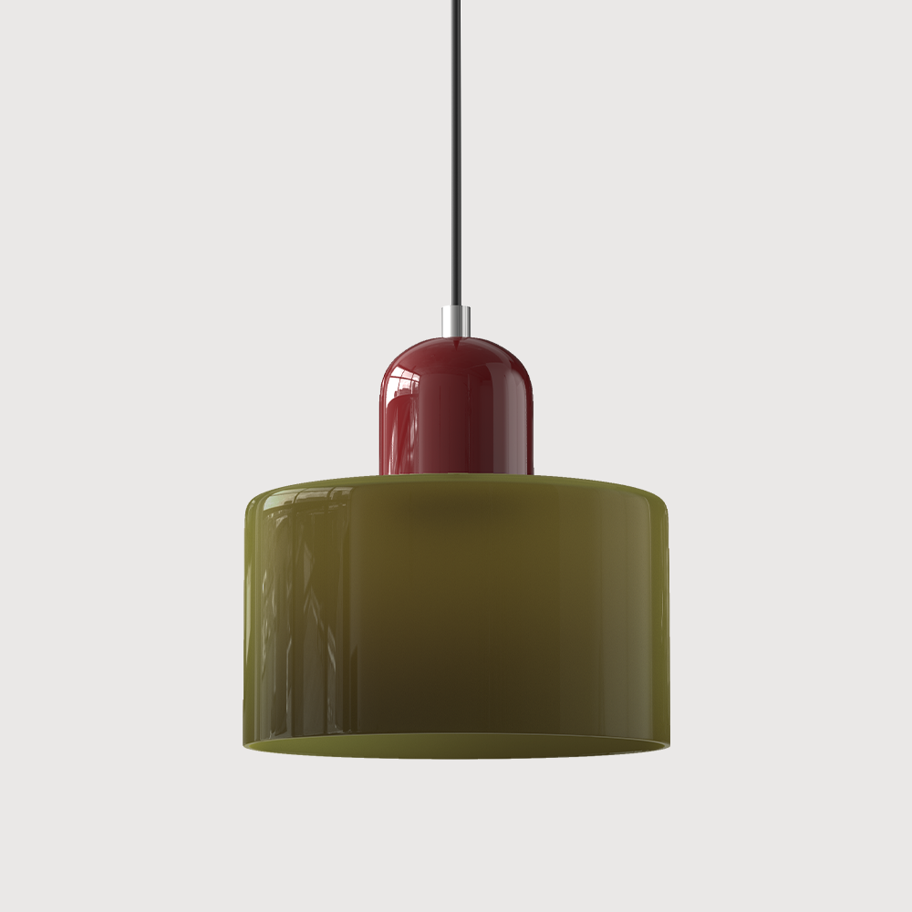 Chroma | Modern Bauhaus Cylinder And Dome Glass Pendant Light