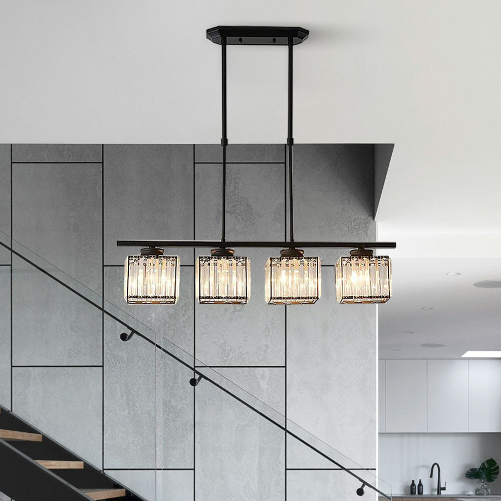 Claris | Nordic Multi Head Linear Ribbed Glass Chandelier