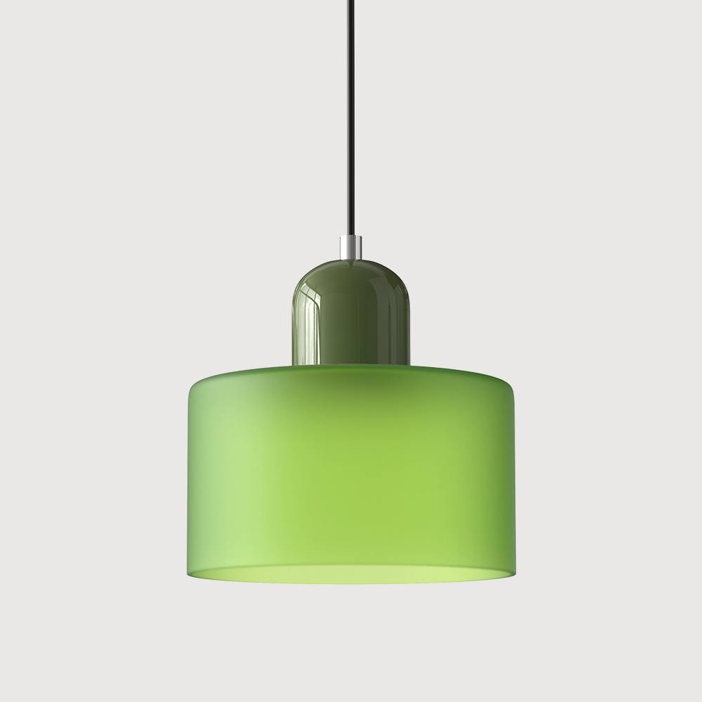 Chroma | Modern Bauhaus Cylinder And Dome Glass Pendant Light