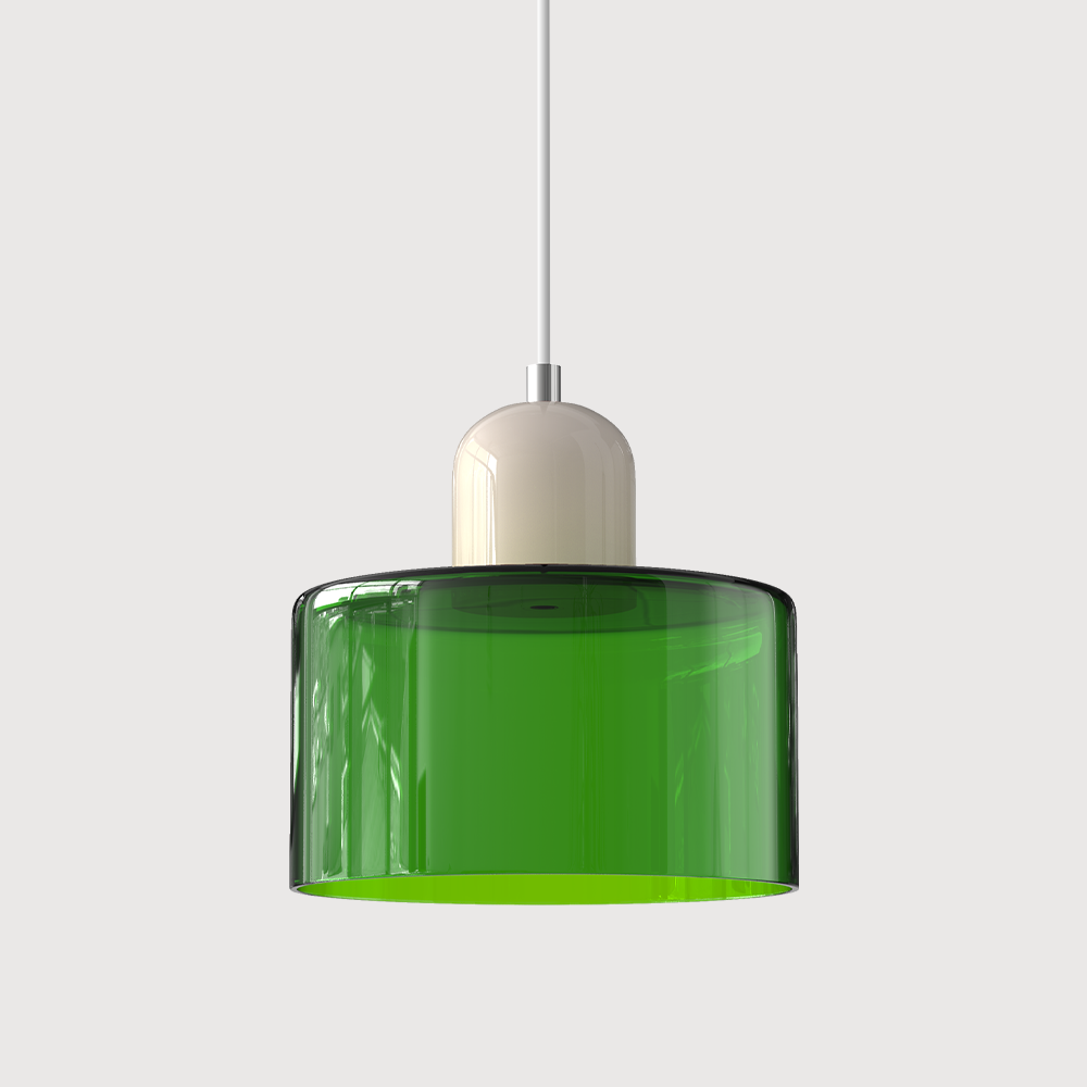 Chroma | Modern Bauhaus Cylinder And Dome Glass Pendant Light
